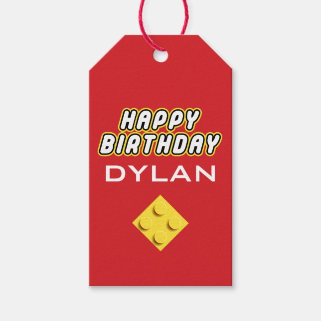 Custom BLOCK PARTY Farbenbricks Tower Builder Geschenkanhänger (Vorderseite)