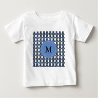Custom Blue Abstrakt Scarab Muster Monogram