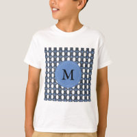 Custom Blue Abstrakt Scarab Muster Monogram