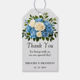 Custom Blue and White Floral Vielen Dank Geschenkanhänger