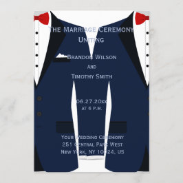 Custom Blue and White Gay Wedding Programme