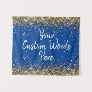 Custom Blue Background Birthday Party Foto Stand Wandteppich