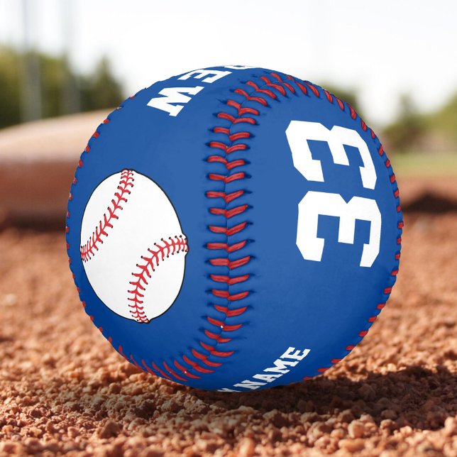 Custom Blue Baseball Ball mit Name Team Number (Von Creator hochgeladen)