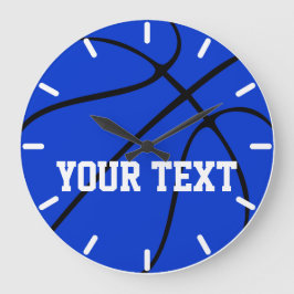 Custom Blue Basketball Wall Clock Große Wanduhr