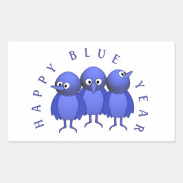Custom Blue Birds Rechteckiger Aufkleber
