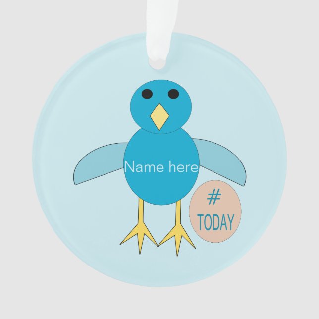 Custom Blue Birthday Boy Chick Acrylic Ornament (Vorderseite)