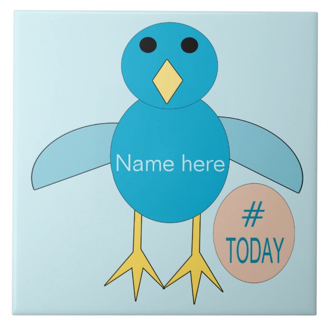 Custom Blue Birthday Boy Chick Bären Tile Fliese (Vorderseite)