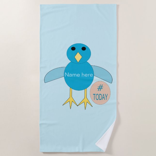 Custom Blue Birthday Boy Chick Beach Handtuch (Vorderseite)