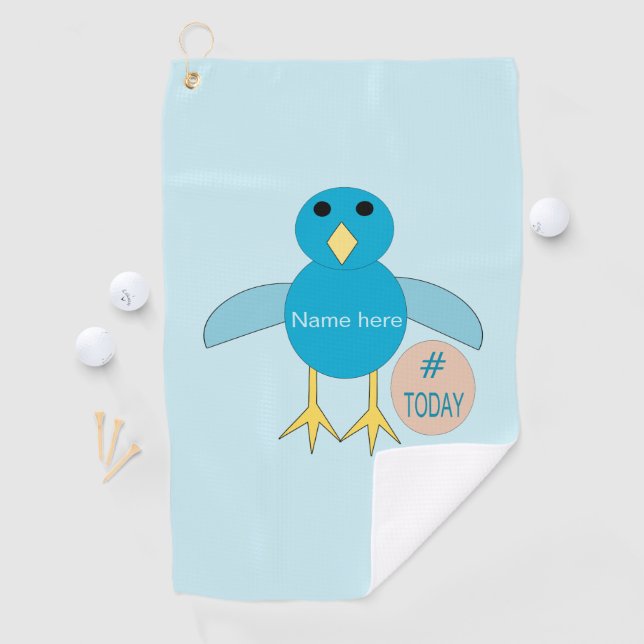 Custom Blue Birthday Boy Chick Golf Handtuch (Insitu)
