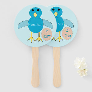 Custom Blue Birthday Boy Chick Hand Fan Fächer