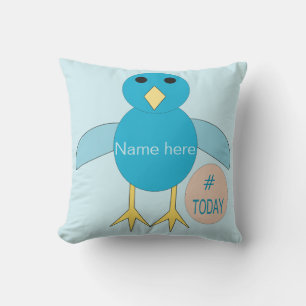 Custom Blue Birthday Boy Chick Outdoor Pillow Kissen