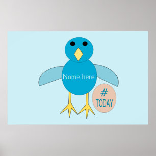 Custom Blue Birthday Boy Chick Poster