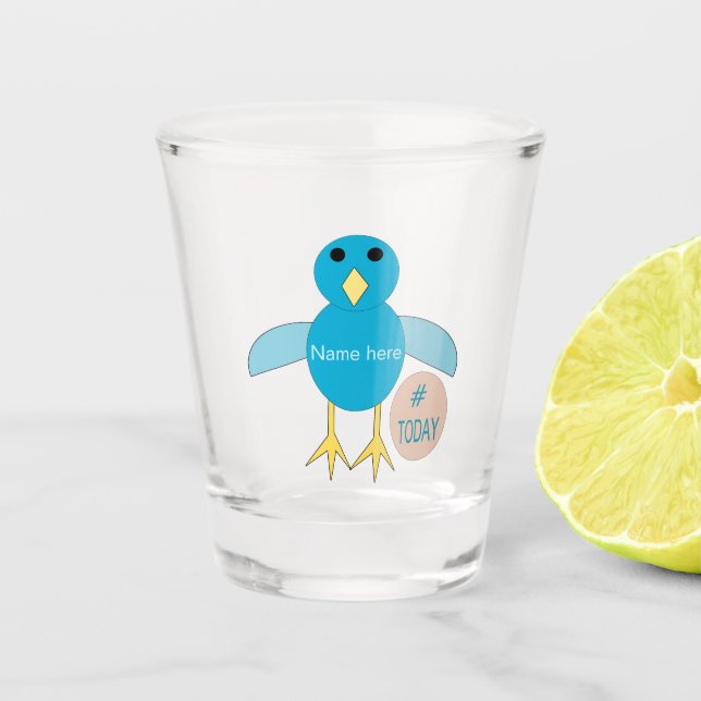 Custom Blue Birthday Boy Chick Schnapsglas (Vorderseite)
