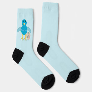 Custom Blue Birthday Boy Chick Socken