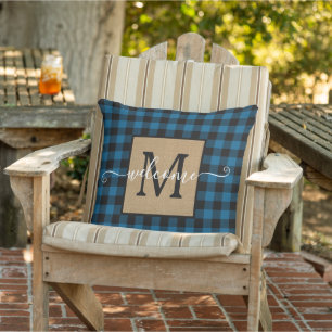 Custom Blue Black Buffalo Karo Tartan Muster Kissen