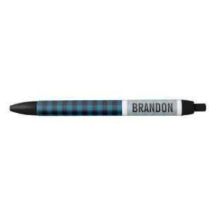 Custom Blue Black Buffalo Lumberjack Muster Kugelschreiber