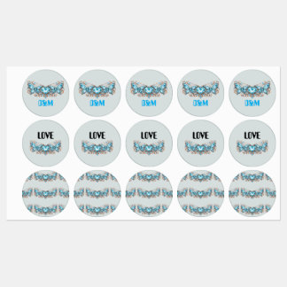 Custom Blue Butterflies Love Valentine Day Gift Etiketten