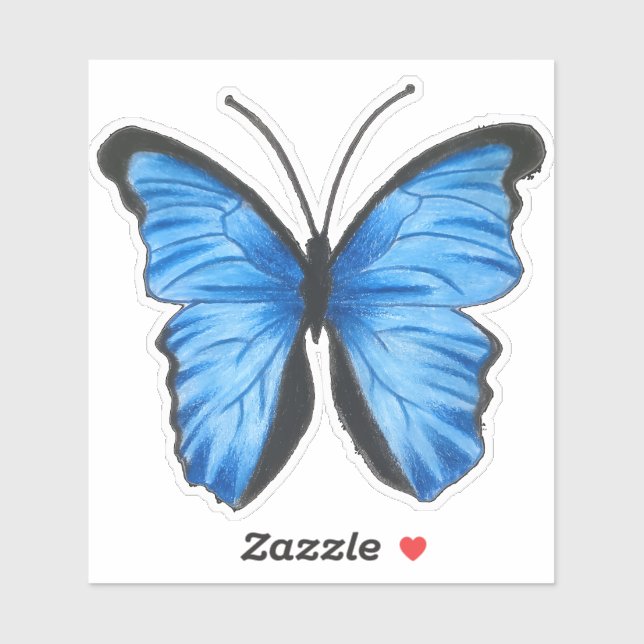 Custom Blue Butterfly Aufkleber (Blatt)
