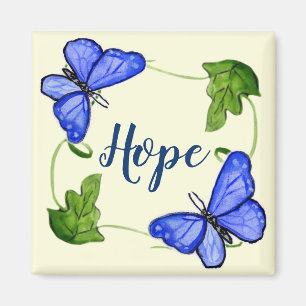 Custom Blue Butterfly mit Reben Magnet