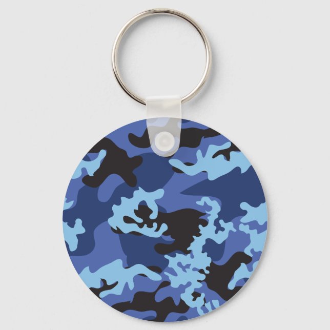 Custom Blue Camouflage Schlüsselanhänger (Vorderseite)