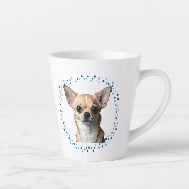 Custom Blue Chihuahua Mug Photo Personalized Milchtasse (Rechts)