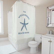 Custom Blue Coastal Starfish Beach House