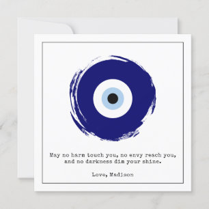 Custom Blue Evil Eye Viel Glück & Protection Symbo Karte