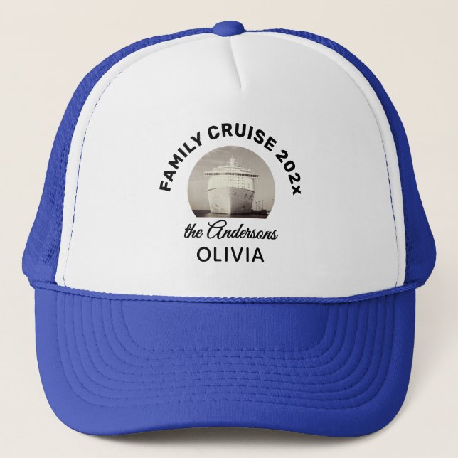 Custom Blue Family Cruise Classic Trucker Hat Truckerkappe (Vorderseite)