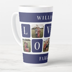Custom Blue Family Foto Liebe Latte Tasse