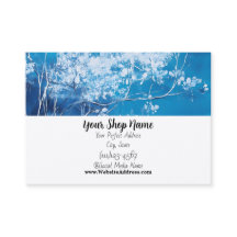 Custom Blue Floral Standard, 3,5" x 2,0" Business