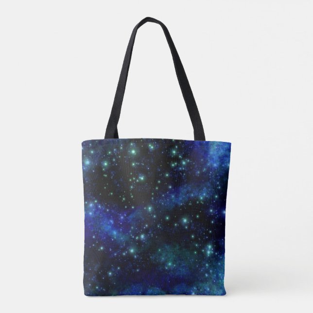 Custom Blue Galaxy Tote Bag Tasche (Rückseite)