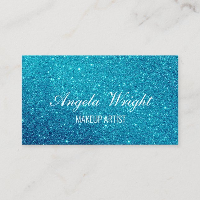Custom Blue Glitzer Business Card Visitenkarte (Vorderseite)