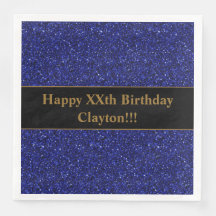 Custom Blue Glitzer mit Message Birthday Party
