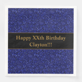 Custom Blue Glitzer mit Message Birthday Party Serviette