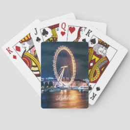 Custom Blue Gold City Night Travel London Spielkarten