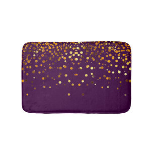 Custom Blue Gold Glitzer Confetti Personalisiert Badematte
