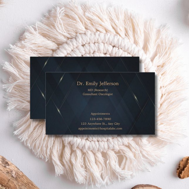 Custom Blue Gold Moderne Minimalistisch Personalis Visitenkarte (Von Creator hochgeladen)