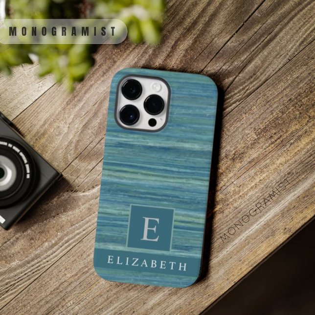 Custom Blue Gray Marmorstreifen Case-Mate iPhone 14 Pro Max Hülle (Custom Blue Gray Marble Stripes Case-Mate iPhone Case)