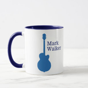 Custom Blue Guitar Tasse für Rock Guitarist