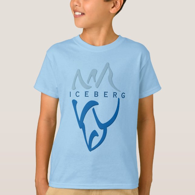 Custom Blue Inspiration Abstrakt Iceberg Art T-Shirt (Vorderseite)