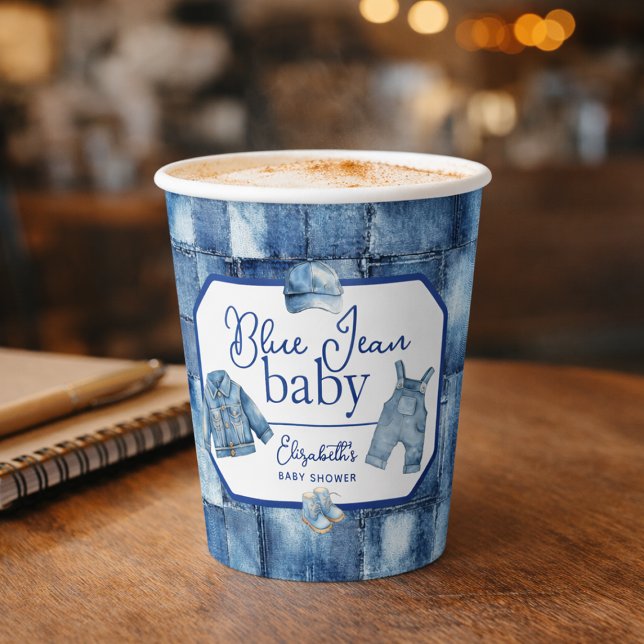 Custom Blue Jean Baby Denim Themed Baby Dusche Pappbecher (Custom Blue Jean Baby Denim Themed Baby Shower Paper Cups
)