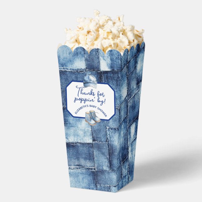 Custom Blue Jean Baby Denim Themed Popcorn Geschenkschachtel (Geplatzt)