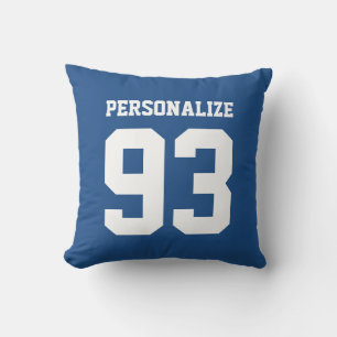 Custom blue jersey number Outdoorwurfkissen Kissen