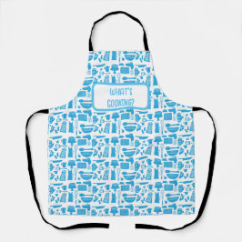 Custom Blue Kitchen Kitsch Fun Art Pattern Schürze