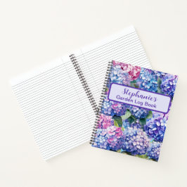 Custom Blue Lila Pink Hydrangea Muster Notebook Notizbuch