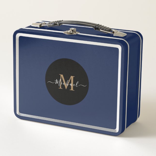 Custom Blue Lunchbox - Name und QR-Code (Vorderseite)