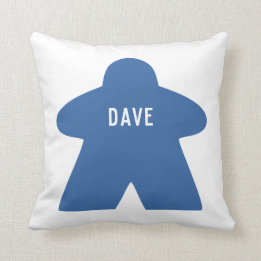 Custom Blue Meeple Pillow | Single und Gemustert Kissen