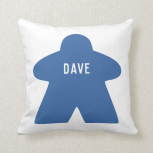 Custom Blue Meeple Pillow Single und Gemustert Kissen