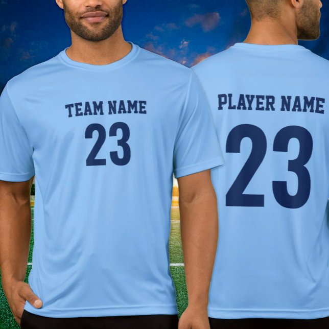 Custom Blue Mens Active Sports Team Jersey T-Shirt (Von Creator hochgeladen)