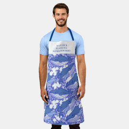 Custom Blue Monochromatic Humpback Whale Schürze